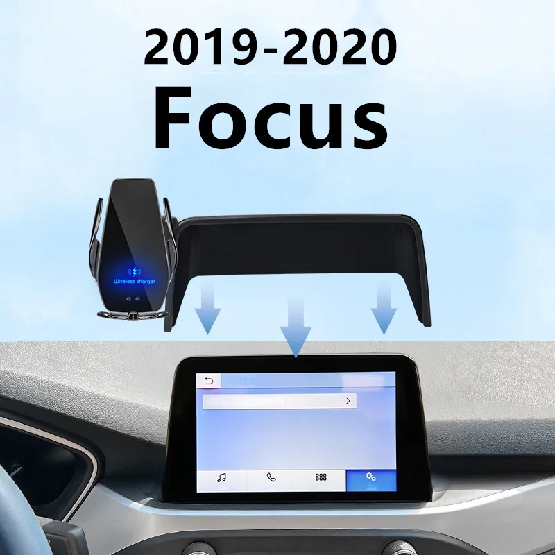 For 2019-2022 Ford Focus Car Screen Phone Holder Wireless Charger Navigation Modification Interior 8/12.3 Inch Size