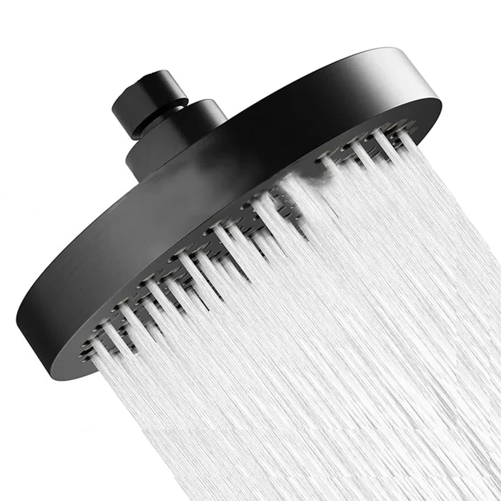 Pommeau de douche pluie haute pression de 6 pouces avec bras, grand débit, buses anti-colmatage, acc