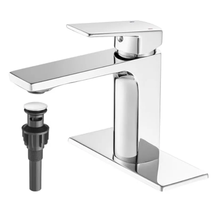 

Bathroom Faucets 1 Hole Single Handle Bathroom Vanity Sink Faucet with Pop-up Drain and Faucet Supply Lines Rv Lavatory Vessel