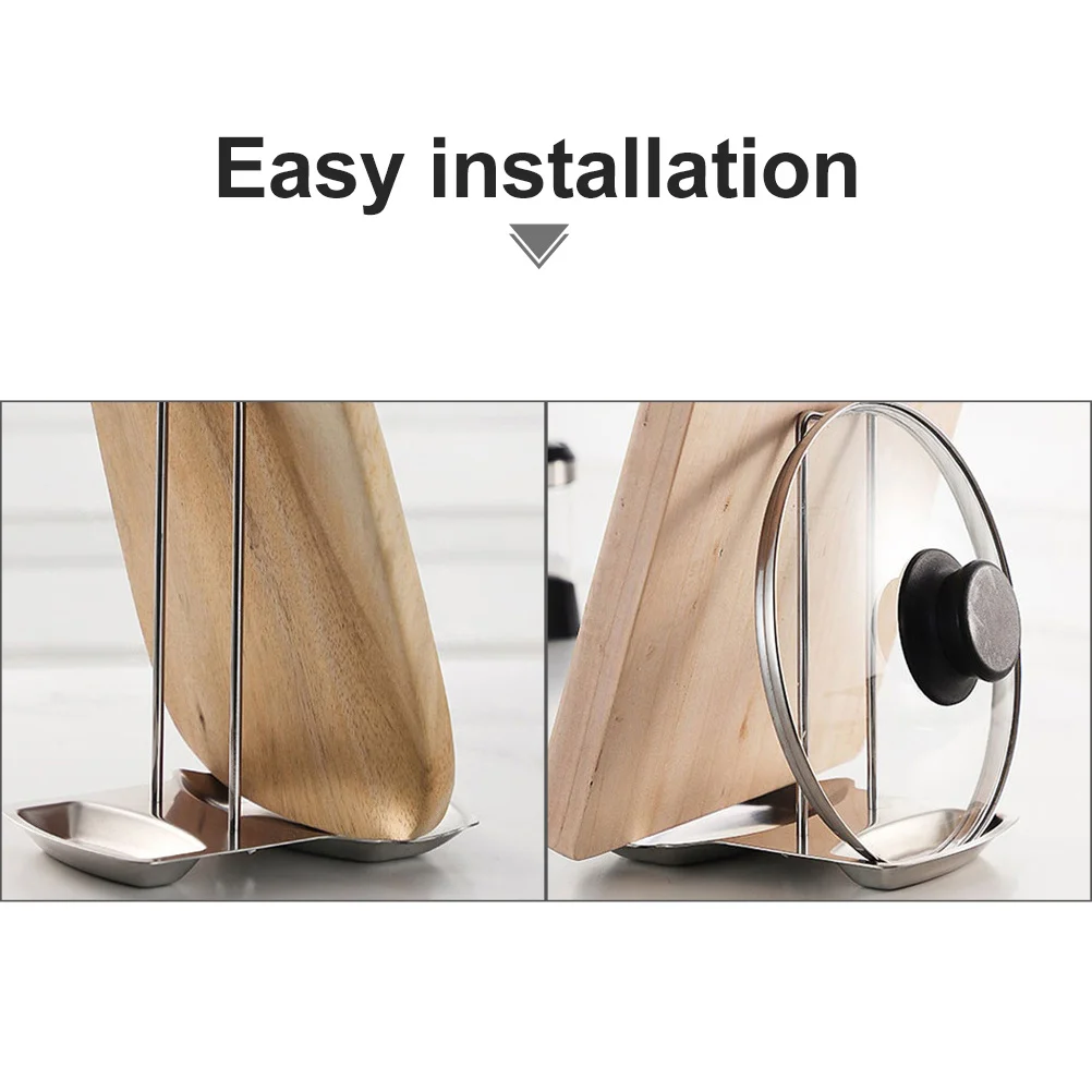 

1Pcs Kitchen Utensils Holder Stainless Steel Spoon and Pot Lid Stand Cover Rack Organizer Kitchen Utensils Holder
