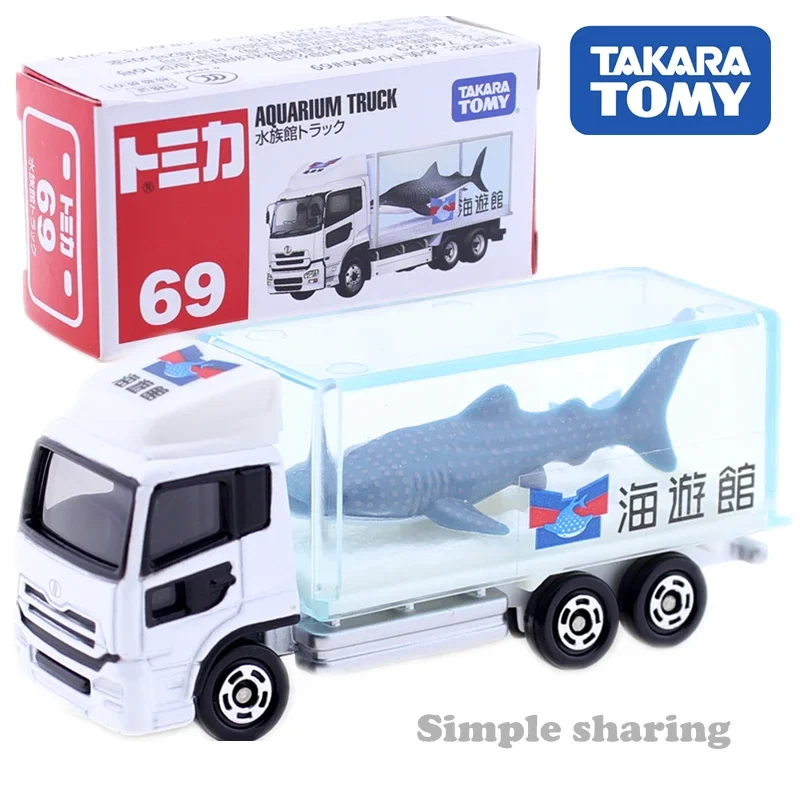 Takara Tomy Tomica No.69 Nissan Diesel Quon Aquarium Truck Model Kit Miniature Diecast Car Toy Hot Lorry Mould Pop Transporter