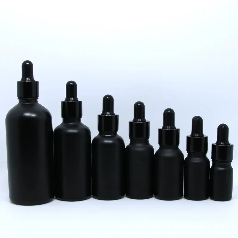 10ml 30ml 50ml 100ml Fine Oil Bottle Scrub Black Light Avoidance Glass Cosmetics Separate Bottling Dropper Glass Bottle