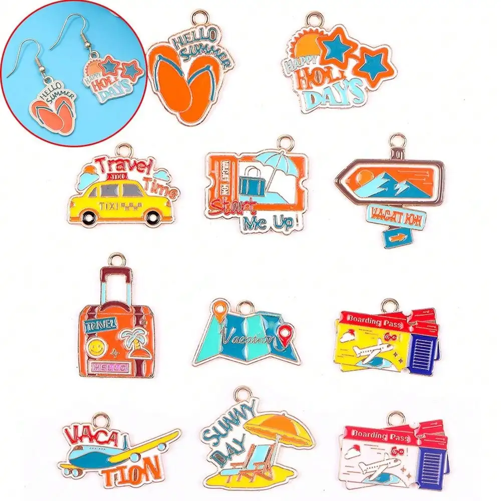 2/5/11pcs Multi-color Flat-back Vacation-style Decorative Pendants,Diy Necklaces Earrings,As Decorative Accessories for Vacation