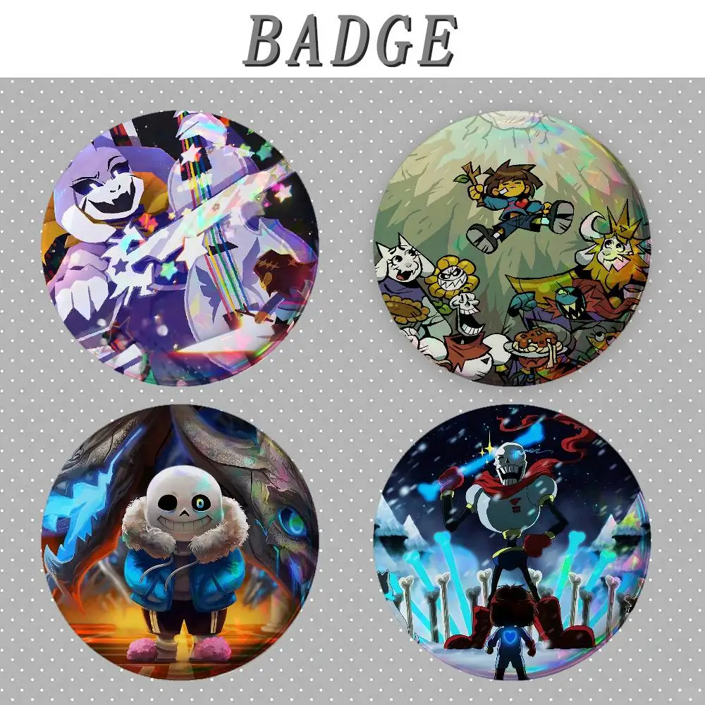Game U-UNDERTALE Badges Round Brooch Cute Cartoon Idol Cosplay Badges DIY Backpack Clothing Jewelry Pins