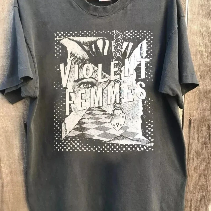 

Футболка унисекс в американском стиле ретро Violent Female Band 1990-х годов, новая летняя модная мужская и женская уличная одежда в стиле ретро