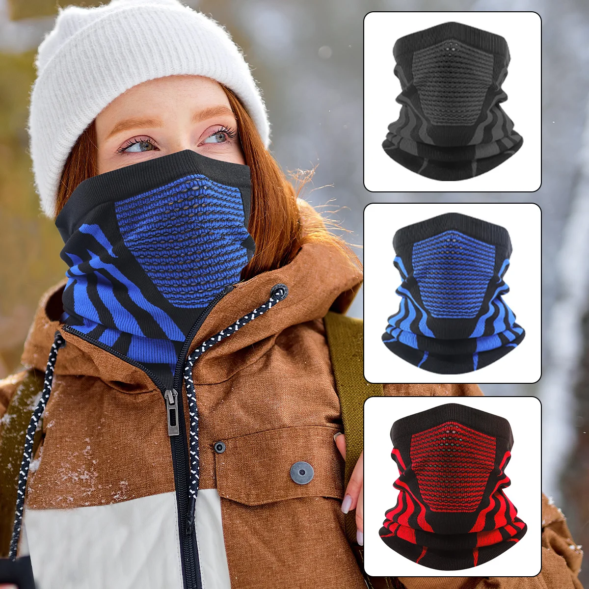 Winter-Halswärmer-Gamasche/Sturmhaube, winddichte Gesichtsmaske für Ski, Snowboard, Motorradfahren für Herren und Damen, Allwetter
