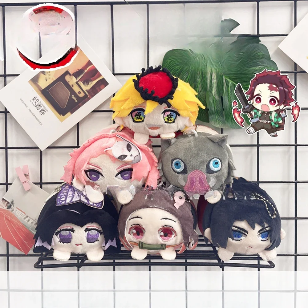 Plush Doll Tanjirou Nezuko Zenitsu Inosuke Giyuu Shinobu Kyoujurou Uzui Tengen Lying Posture Doll Pendant Soft Kawaii Present