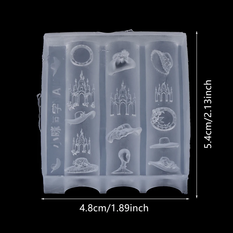 3D Silicone Manicure Mold European Style Straw Hat Swan Dress Castle Nail Art Mold Diy Nail Art Decor Transparent Nail Templates