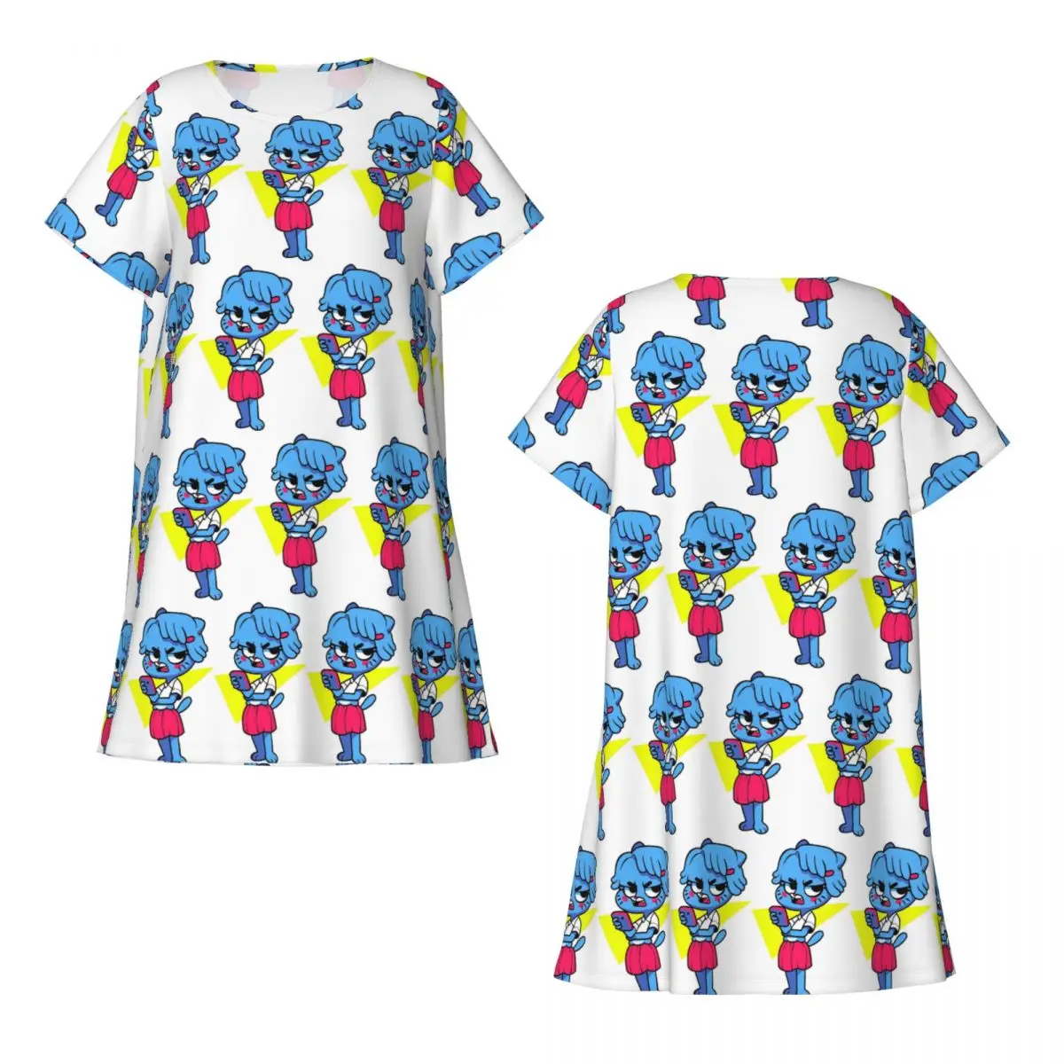 Nicole Watterson The Amazing World Of Gumball Short Sleeves Nightdress For Sleeping Women Short Sleeve Nightgowns Pajama Dress