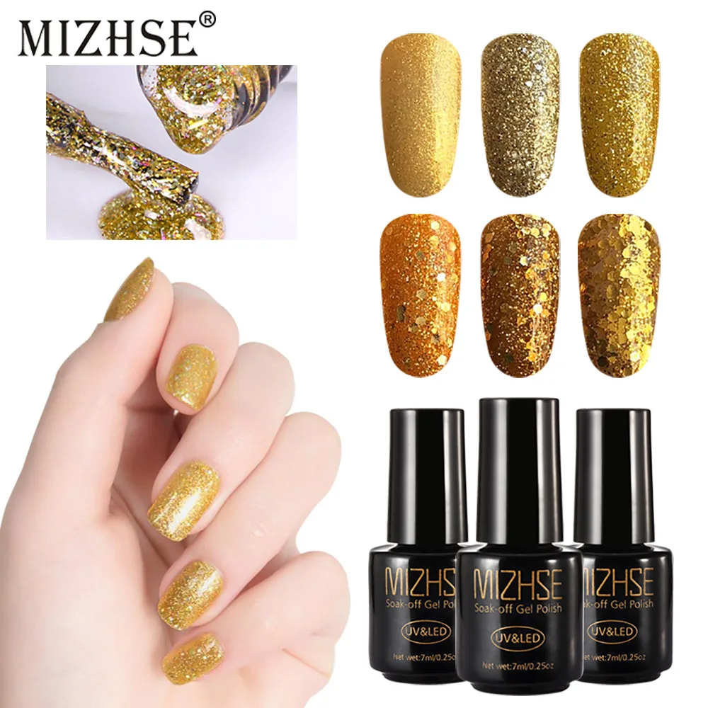 MIZHSE Thread Shell Reflektierende Glitzer Pailletten Gel Pure Jelly Gel Nagellack Magnetische Salon Top Coat Basislack für Maniküre Kunst