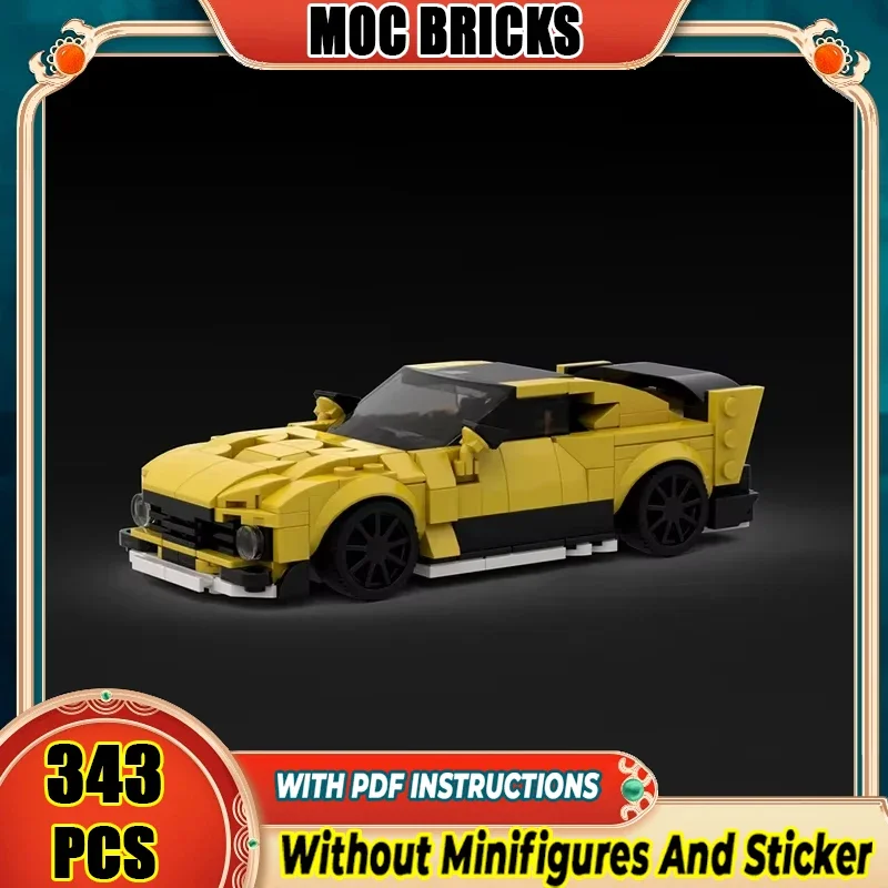 

Модель чемпионов скоростных автомобилей Moc, строительные блоки, желтый супер спортивный автомобиль, кирпичи, сделай сам, сборка, строительная игрушка, праздничные подарки