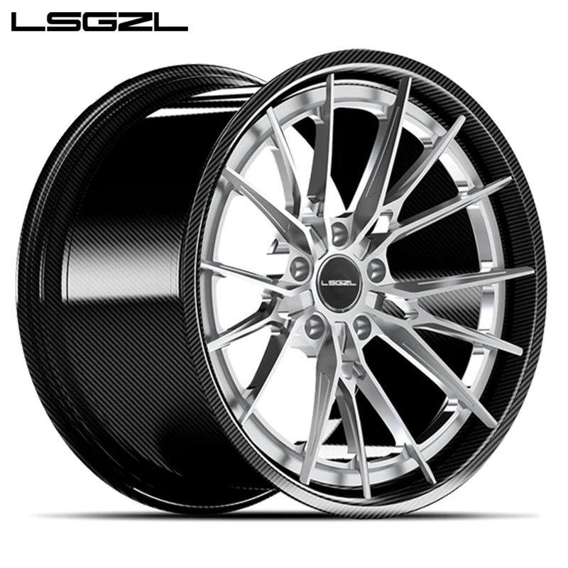 LSGZL carbon fiber wheel 18 19 20 21 inch Aftermarket Staggered  4x4 Off-road Wheels 5x130 5x114.3 5x127 6x139.7 for car wheel