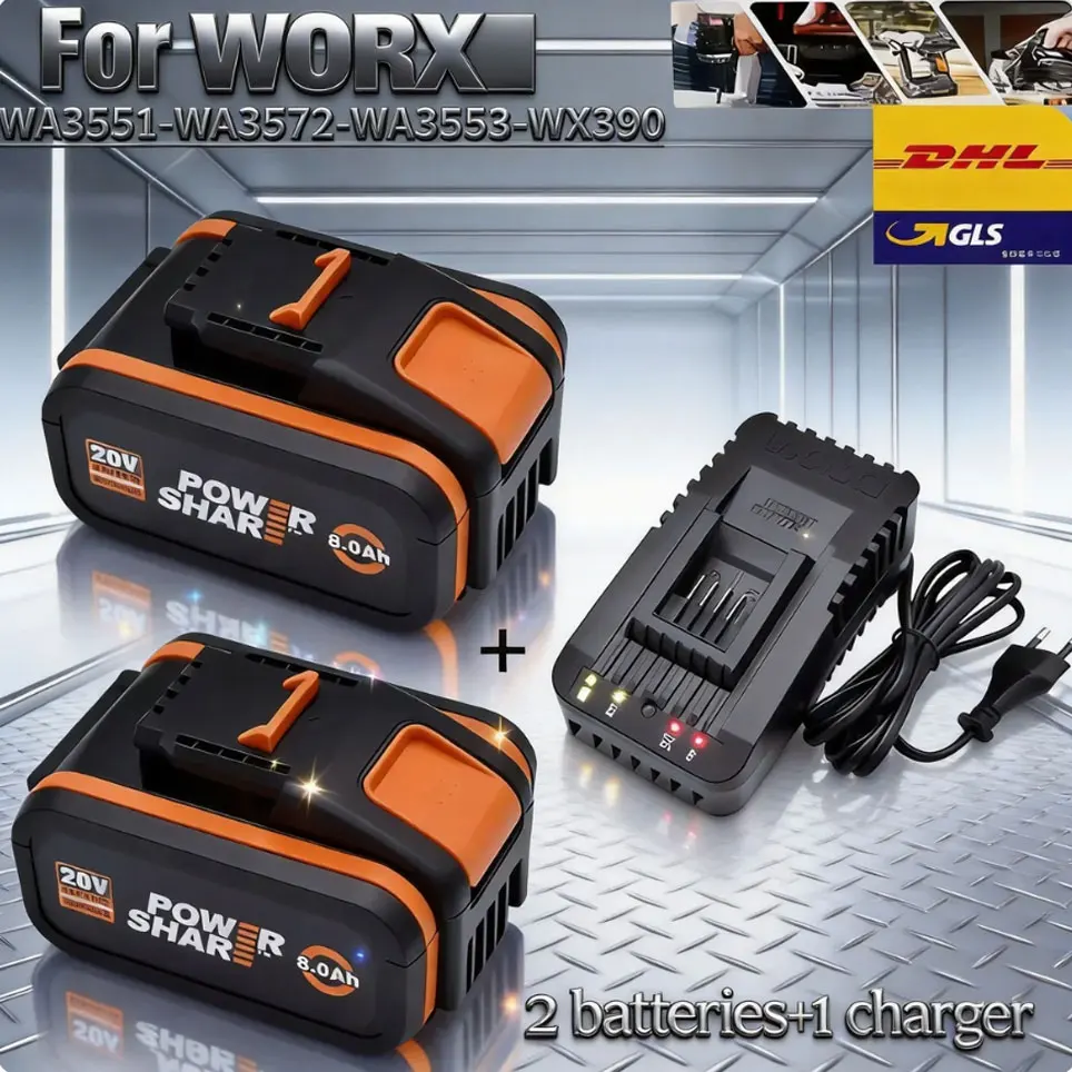 Für Worx WA3551 6000mAh/8000mAh Akku 20V Akku für kabellose Elektrowerkzeuge WA3572 WA3553 WX390 WX176 WX178 Ersatzakku