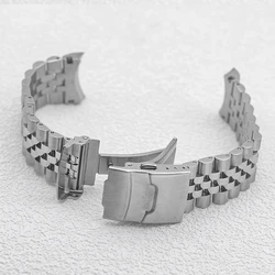 Seiko Mod Bracelets Silver Black Stainless Steel Strap 22mm Fits Seiko LX SNR025 SNR027 Watch Cases Folding Replace Watch Band