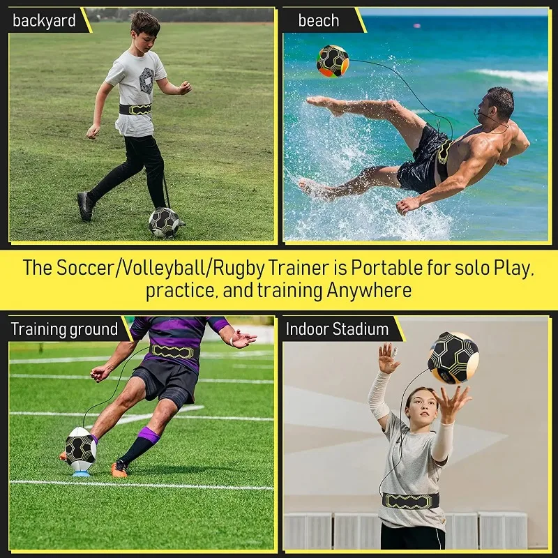 كرات كرة القدم للأطفال، كرات ممارسة فردية، تدريب المهارات، معدات رياضية مرنة قابلة للتعديل لمدرب كرة القدم