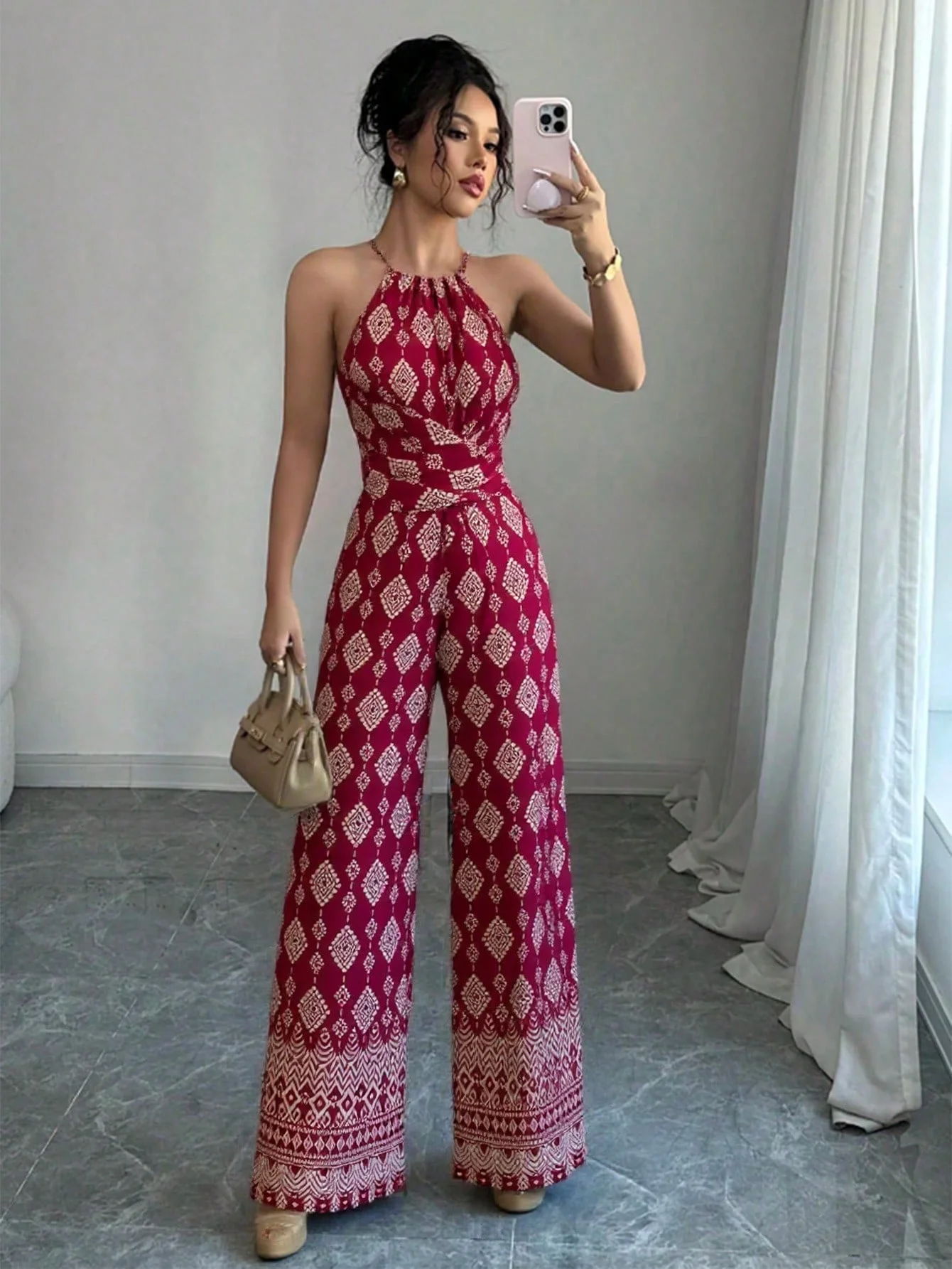 

Women's slimming cross-belt design jumpsuit