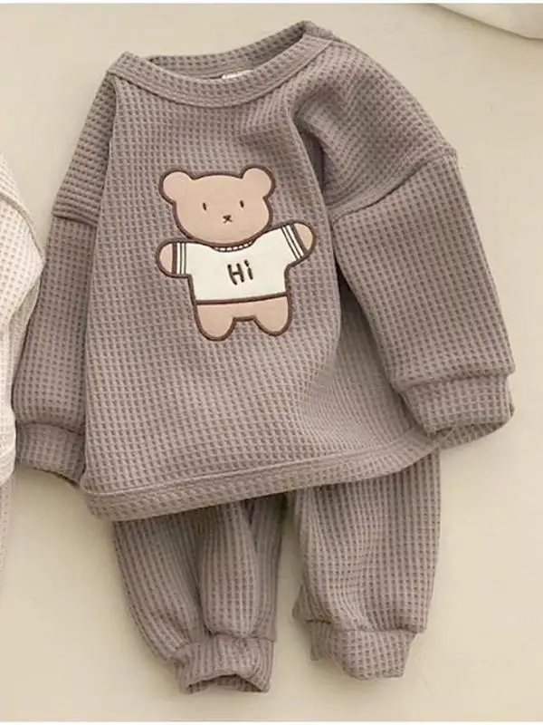

Cute Cartoon Sweatirt And Pants Set for Kids Baby Girl Casual Long Sve Rabbit Fur Children's Outfit Spring Autumn