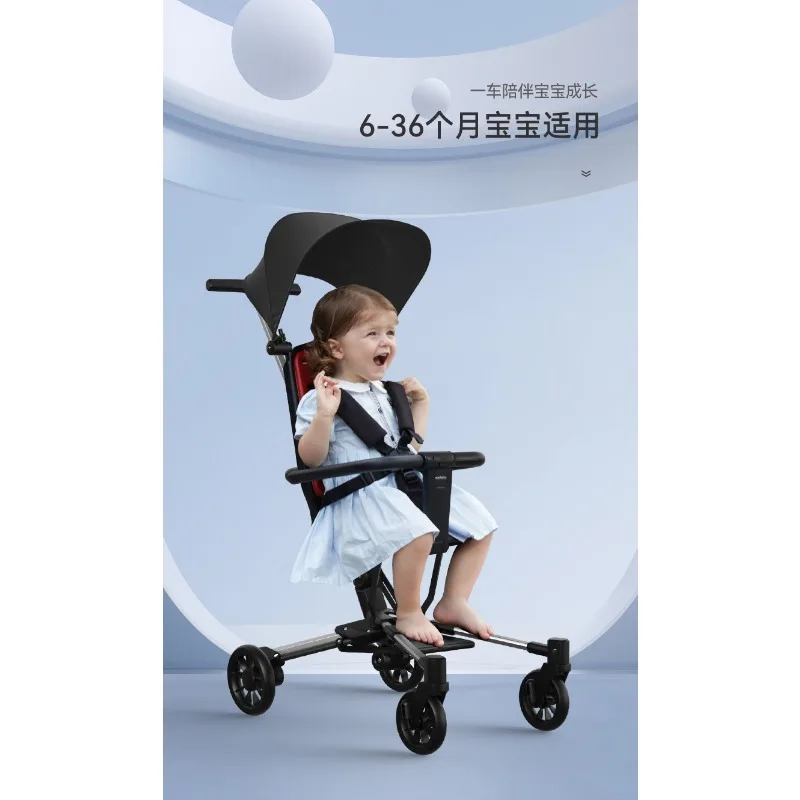 Baby stroller walking artifact can be easily folded to ride baby stroller