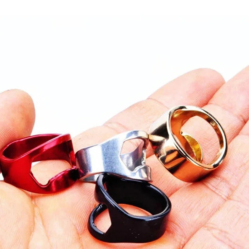 3Pcs Multi-function Opener Portable Stainless Steel Colorful Ring-Shape Opener Beer Bottle Remover Kitchen Gadgets Bar Tool
