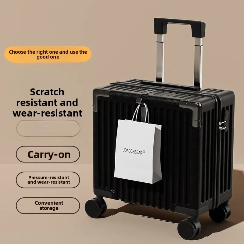 

Легкий чемодан для ручной клади 18 дюймов, женская дорожная сумка из ABS+PC материала с полосатым узором, стандартный кодовый замок