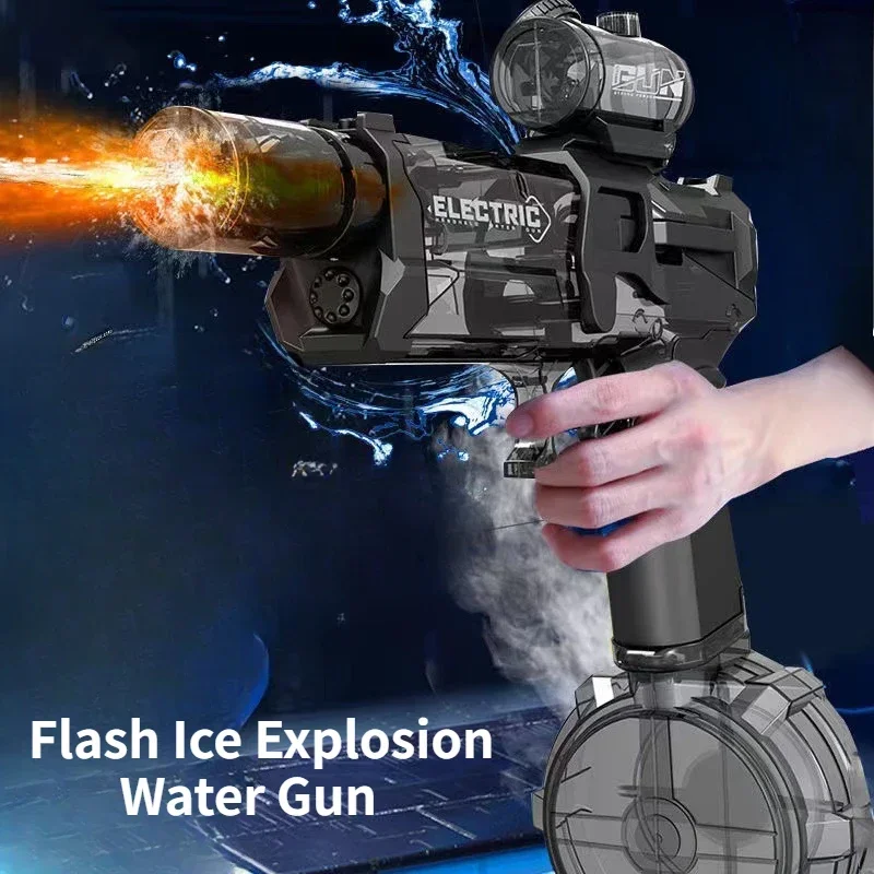 Giochi d'acqua Spitfire Pistola ad acqua elettrica Mouse da ghiaccio Luce antincendio Mano Autointegrazione Pistola continua Vano batteria impermeabile