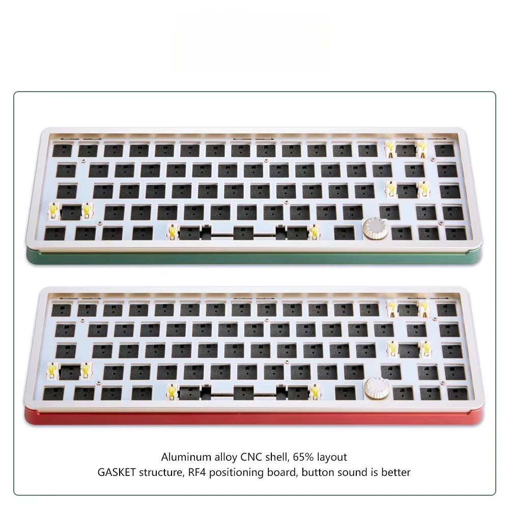 

SIKAKEYB SK6 Castle Wired Wireless Backlit Gaming Hotswap Gasket Metal Aluminum Diy Kit 65% 68 Key Knob Mechanical Keyboard