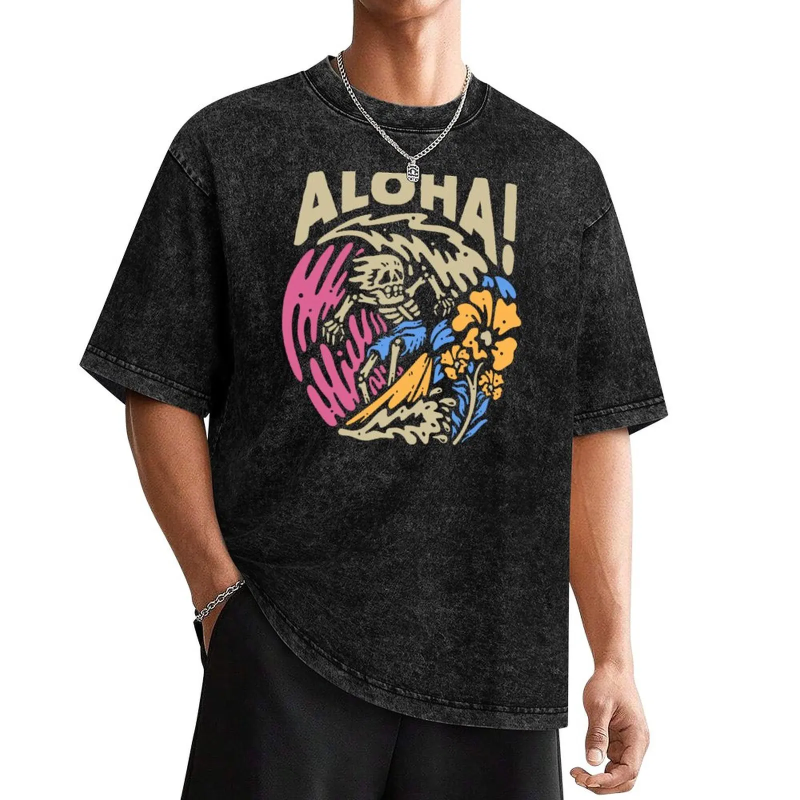 

Aloha! Skeleton Summer Surfing T-Shirt shirts graphic tee quick drying mens champion t shirts