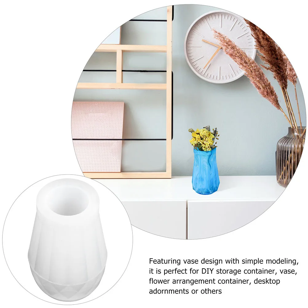 3Pcs Silicone Mold DIY Handmade Vase Epoxy Mold Non-Stick Pen Holder Makeup Brush Organizer Flower Pot Manual Vase Making Tool