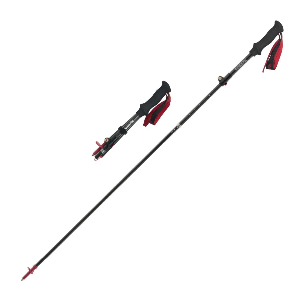 Natureifa-Bâtons de trekking ultralégers en fibre de carbone, canne de marche, trail de course, randonnée, pliable, Alpenstock, 34cm, 175g, 5