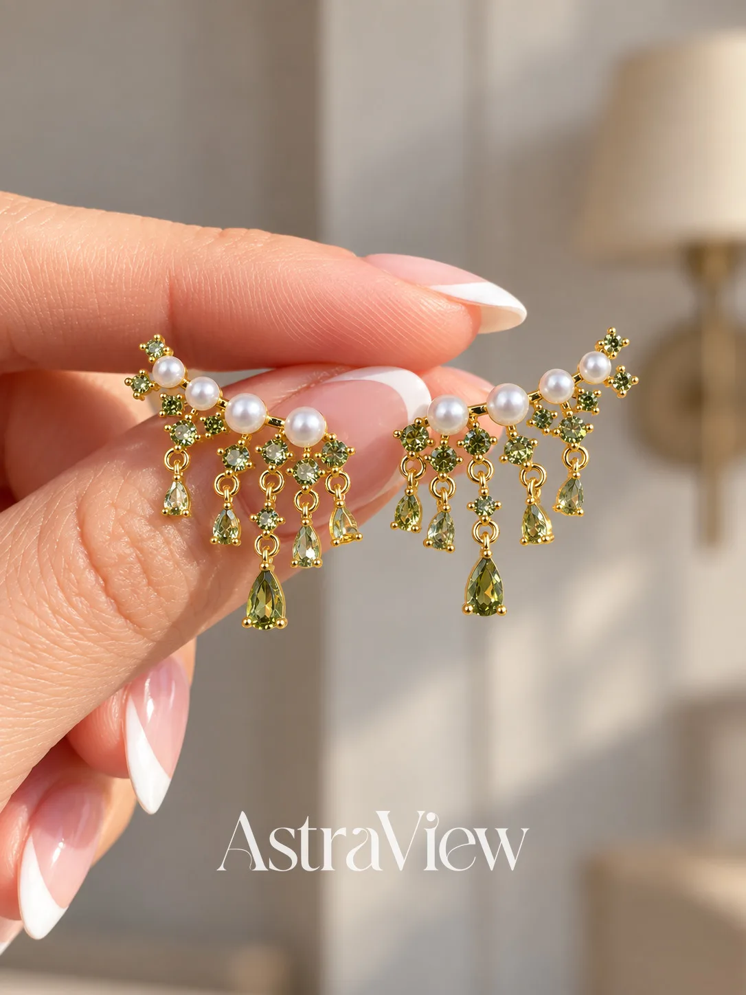 ASTRAVIEW Dewdrop Drapes Stud Earrings for Women, Elegant Jewelry, Wedding Bridal Jewelry, Anniversary Gift for Her