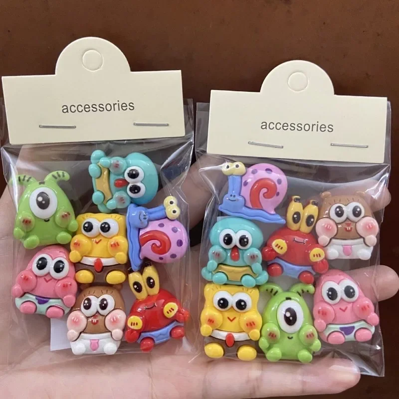 7PCS SpongeBob SquarePants 3D Sticker Cream Glue Patrick Star Traceless Water Cup Refrigerator Electric Car Sticker Wholesale