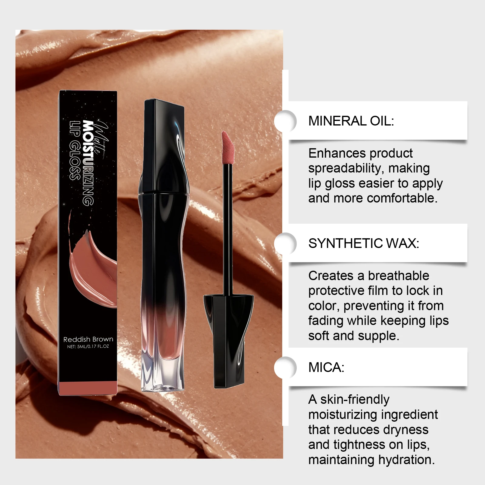 ملمع شفاه مرطب من زيفوكو، مجموعة خريف وشتاء غير لامعة، تركيبة مقاومة للماء تحافظ على لون الشفاه نابضًا بالحياة والمرقعة