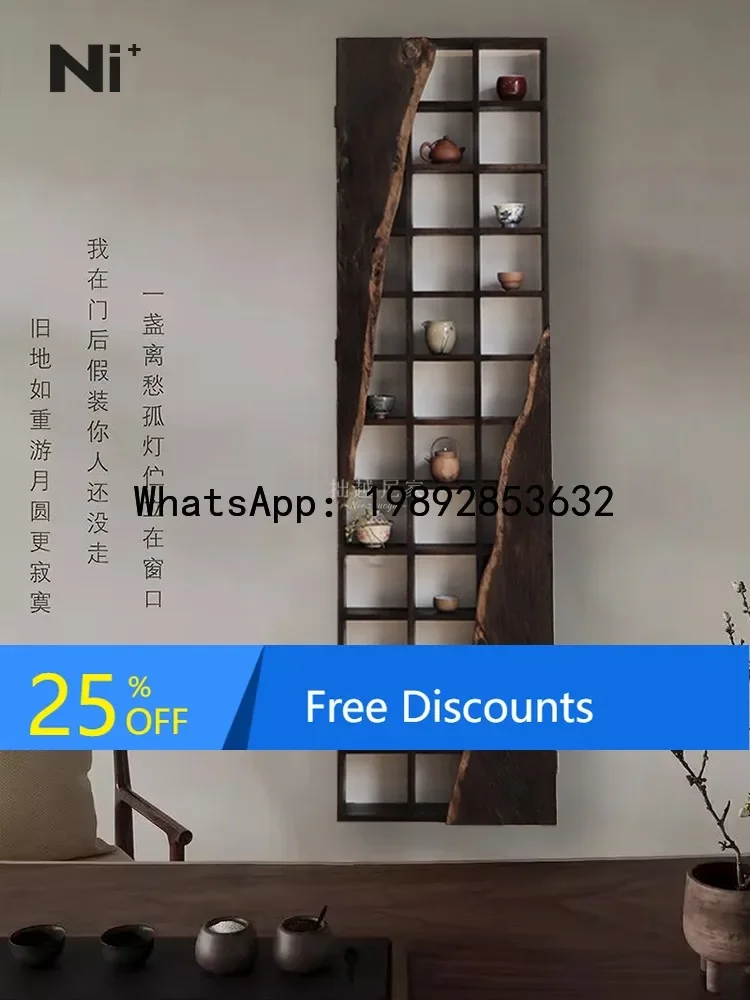 

G1 Antique Display Rack Solid Wood Tea Cup Rack Chinese Style Multi-Treasure Cabinet Wall-Mounted Storage Antique Shelf