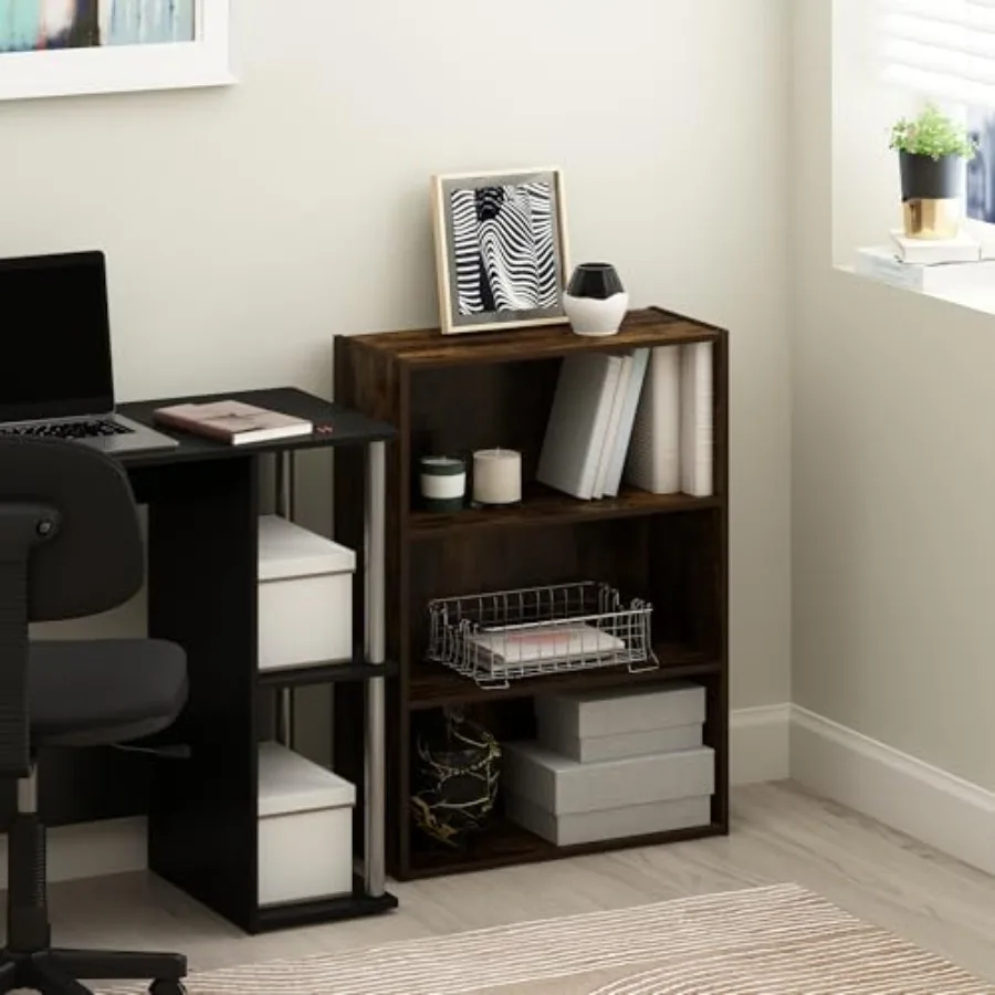 

Furinno PASIR Book Shelf 3-Tier Bookshelf Storage Shelves Bookcase 9.7 x 23.7 x 31.5 for Living Room Bedroom Home Office Amber