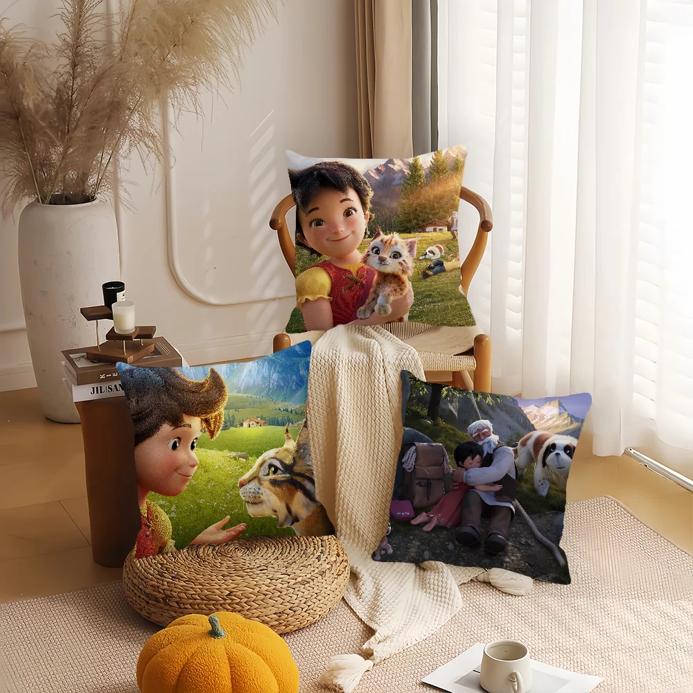 

Movie Heidi Rescue of the Lynx Pillow Case Home Decoration Cushion Cover Suitable For Office Sofa Bedroom Car