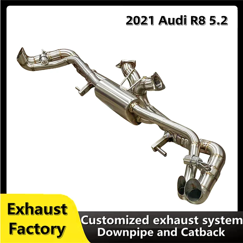 For Audi R8 5.2 V10 2020-2022 customized stainless steel racing performance intelligent valve exhaust system catback