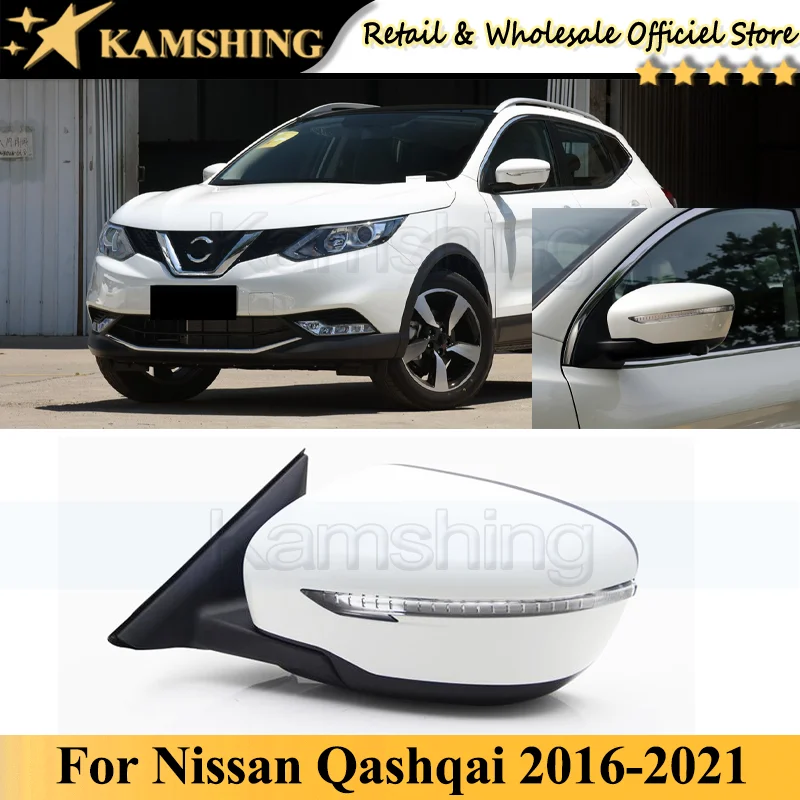 

CAPQX 5/7/11 wires Outside Door Rearview Mirror Assembly For Nissan Qashqai 2016-2021 Rear Veiw Mirror Side Mirror