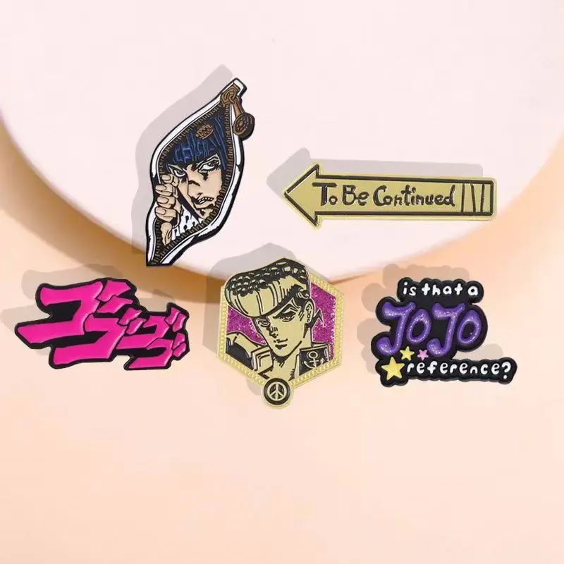 JoJo's Bizarre Adverture Brooch Metal Enamel Badge Pin Classic Anime Peripheral Accessory Ideal Gift For Friends Party Daily