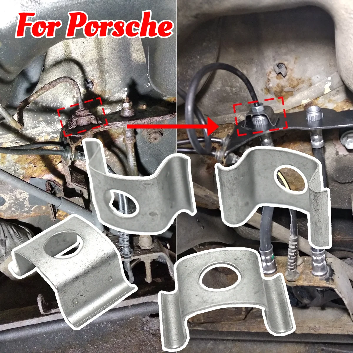

Car Brake Hose Line Fixing Securing Clips Bracket Retaining Rivets Spring Repair Replacement For Porsche 356 911 912 914 968