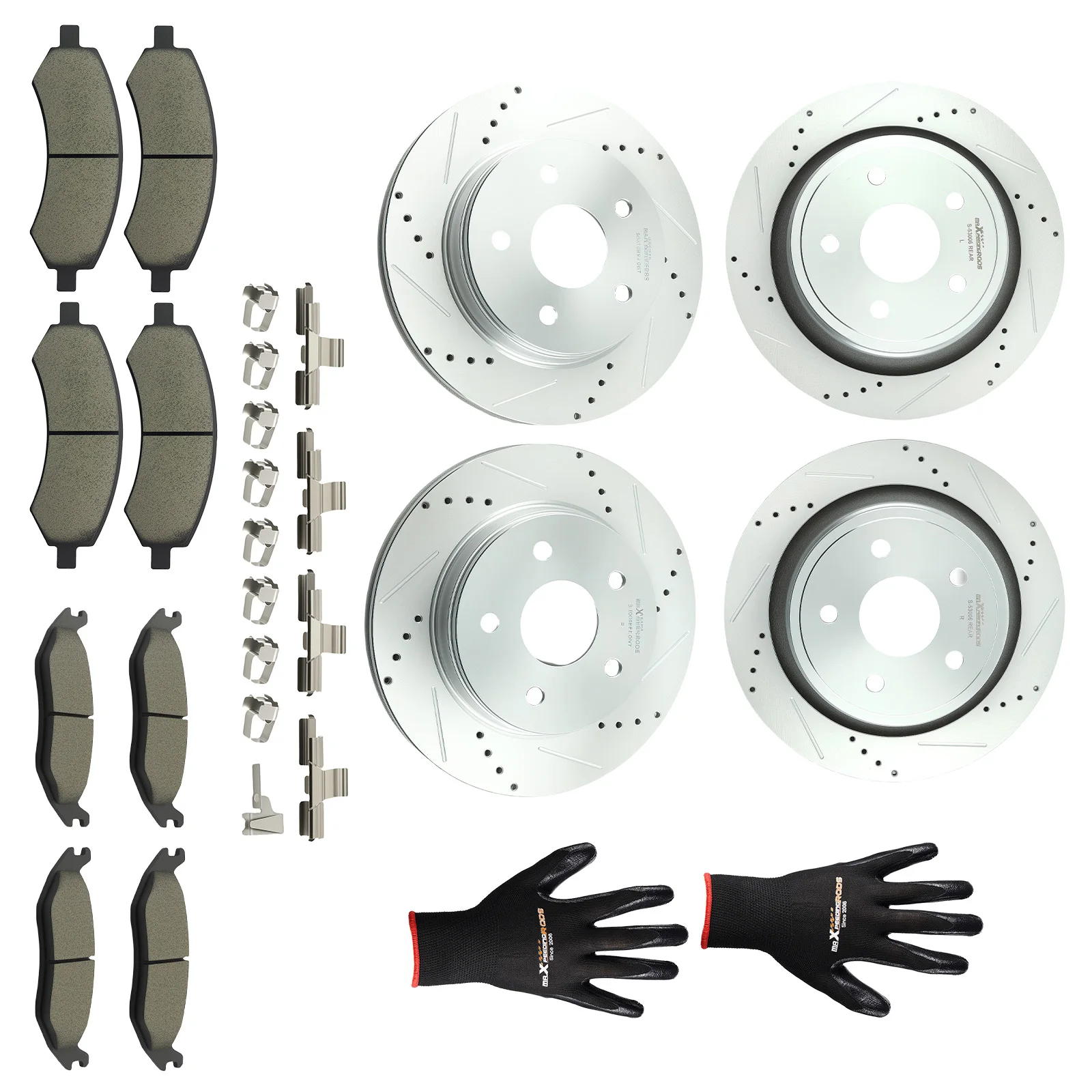 

Комплект передних и задних тормозных колодок + тормозные колодки для Chrysler Aspen 07-09 S-53005 S-53006