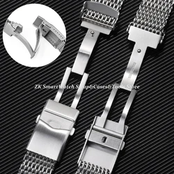 18mm 20mm 22mm 24mm Watch Clasp Folding Buckle 304L Solid Stainless Steel Men Women Silver Black Button Watch Strap Accessories
