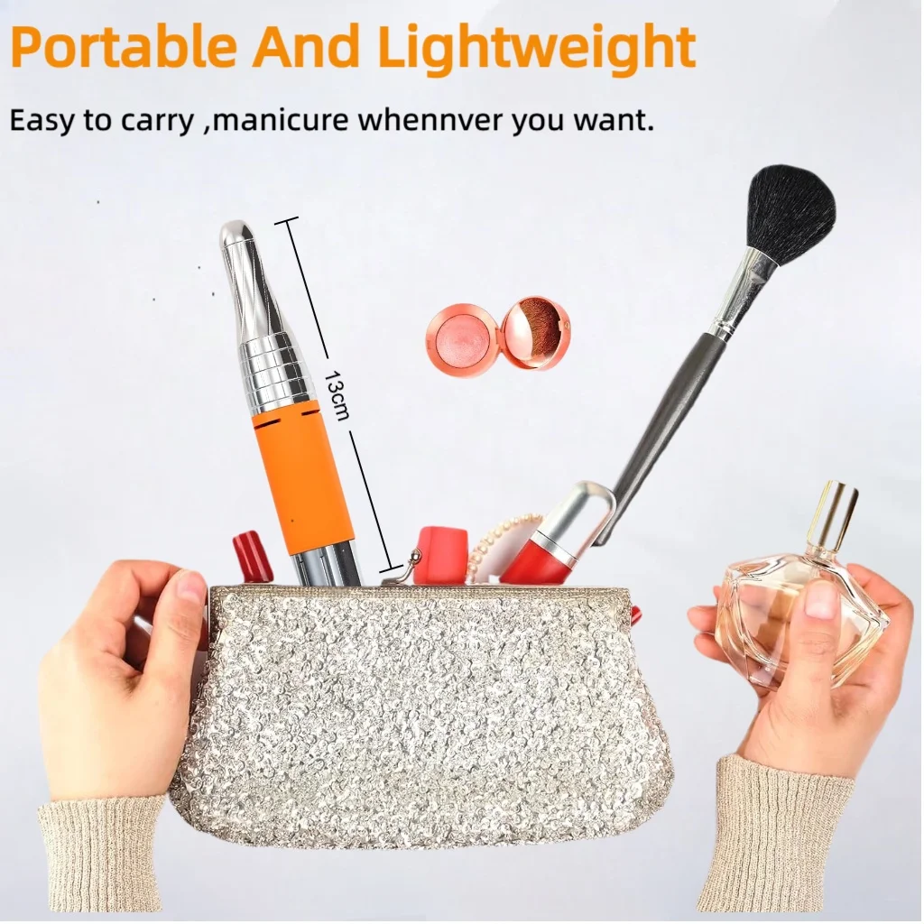 プロ仕様ポータブルネイルドリルマシン35000RPM電動ネイルファイル、6個のドリルビット付き、アクリルネイルジェル用マニキュアツールセット