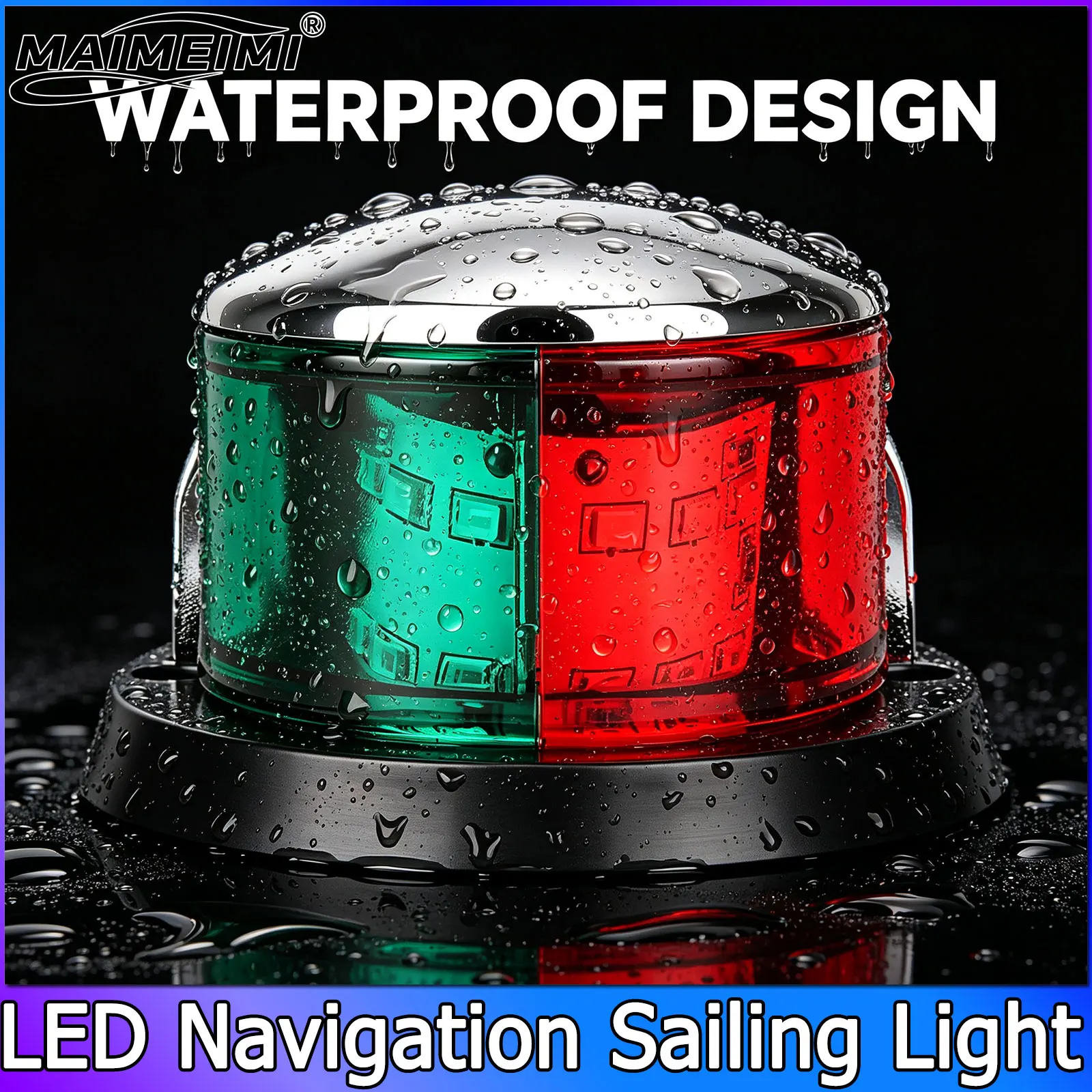 Red&Green Boat Lights 12V LED Bow Navigation Boat Light Red Green Sailing Signal Light for Marine For Boat Yacht Warning Light
