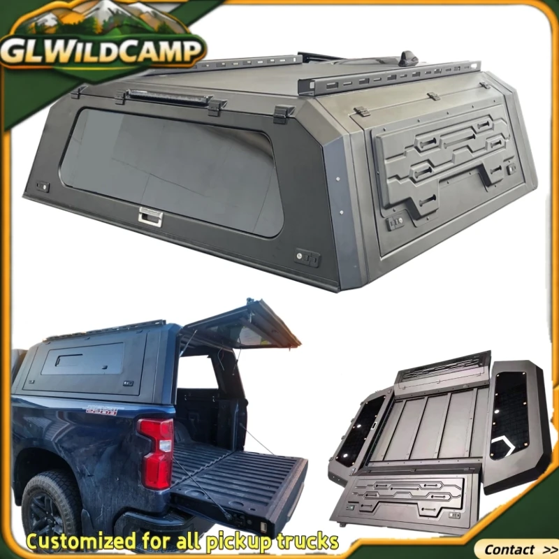 For 2024 2025 2026 Chevy Silverado 1500 2500 Pickup Modular 5.5ft 6.5ft Bed Cap Hard Top Canopy Steel&Aluminum Camper Shells Tru