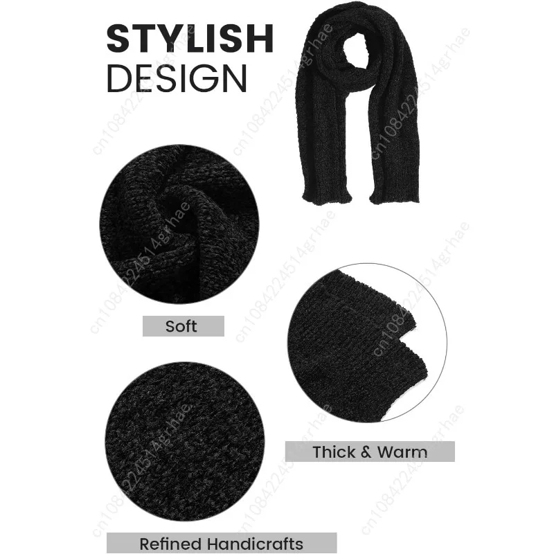 وشاح Pleneal للنساء، أوشحة شتوية ناعمة من الشنيل، وشاح نسائي سميك دافئ للطقس البارد #4