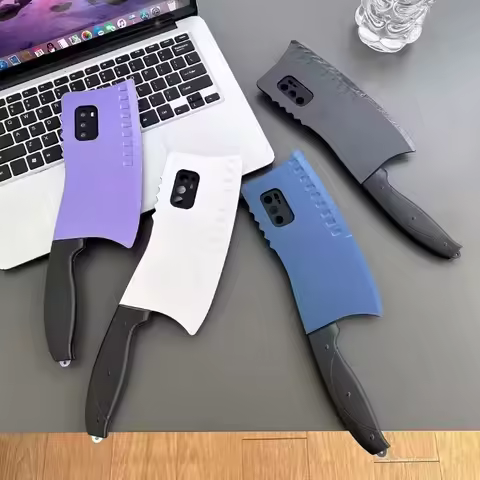 3D Cartoon Kitchen Knife Phone Case for Samsung Galaxy S23 S24 Ultra S22 PILUS S21 S23 5G Funny Shockproof Soft Cover Protective