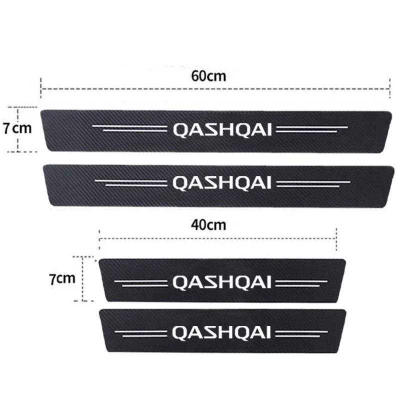 Car Door Sill Trim Scuff Plate Protective Film Sticker for Nissan Qashqai Logo Juke Leaf Micra 350Z 370Z Armada Elgrand Kicks