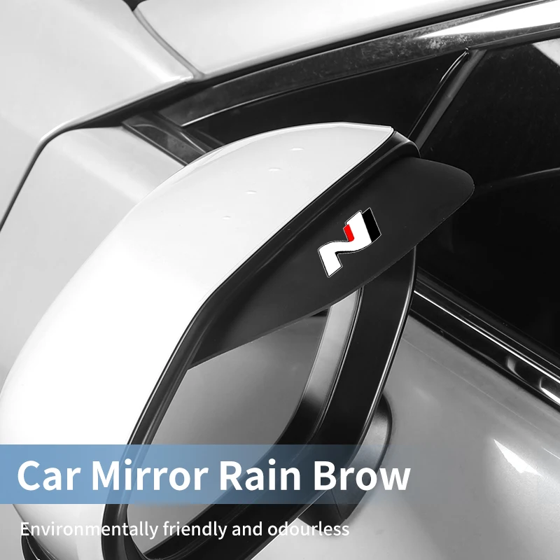 2PCS Car Rearview Carbon Fiber Mirror Rain Eyebrow Car Mirror Accessories For Hyundai Tucson IX35 I30 I20 Kona Coupe Veloster I4 view 2