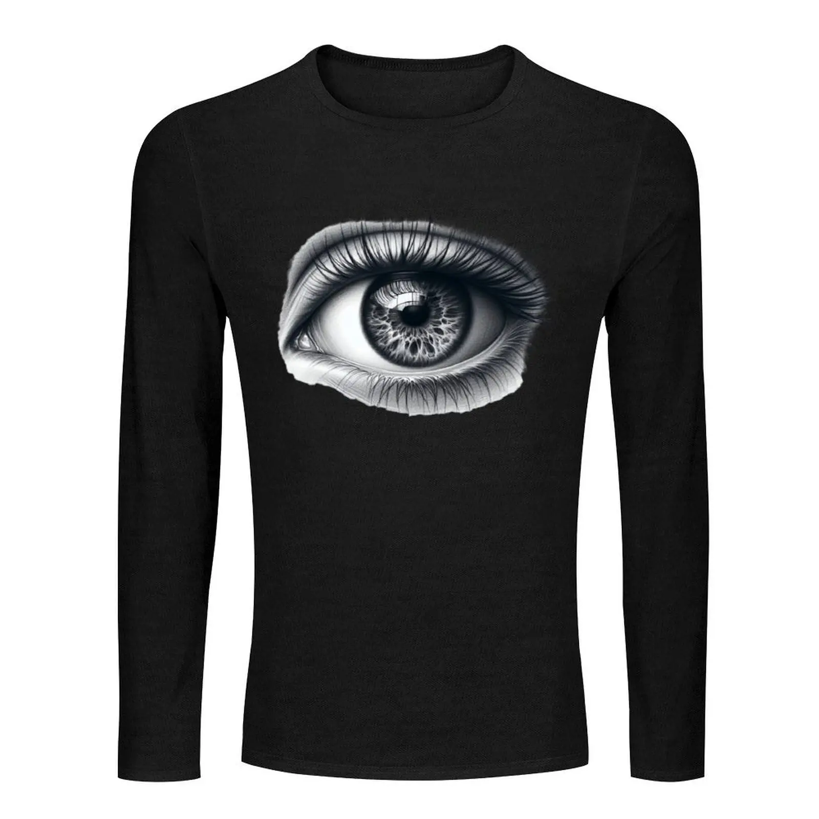 Eye skech Big realistic Woman's Eye Pencil drawing Long T-Shirt t-shirts man vintage clothes slim fit t shirts for men