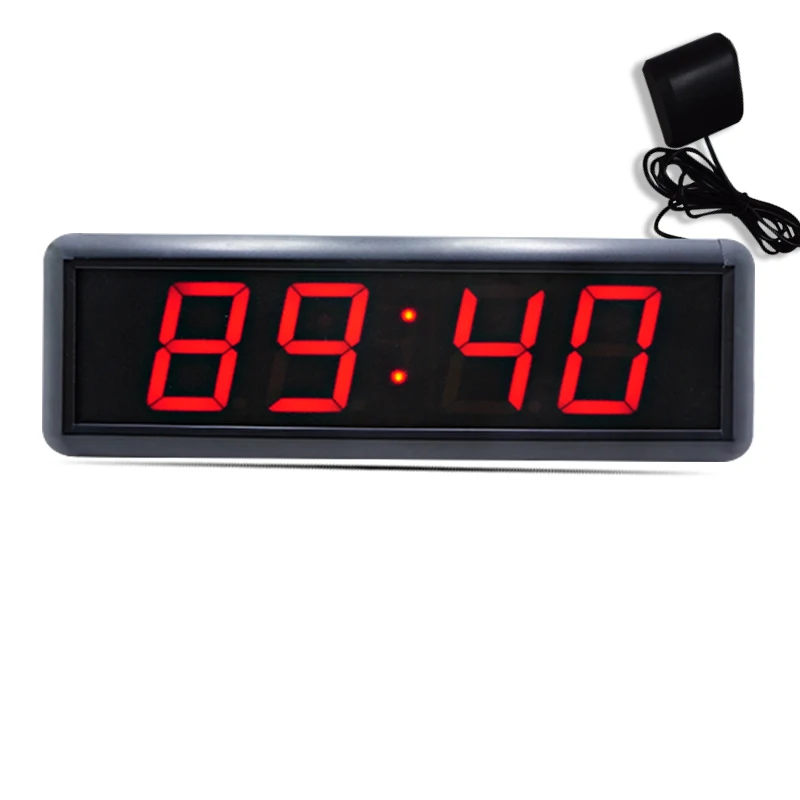 4-Inch Waterproof Mini Wall-Mounted GPS Digital LED Clock 4-Digit Countdown Timer & Stopwatch with Remote Control DAP Model